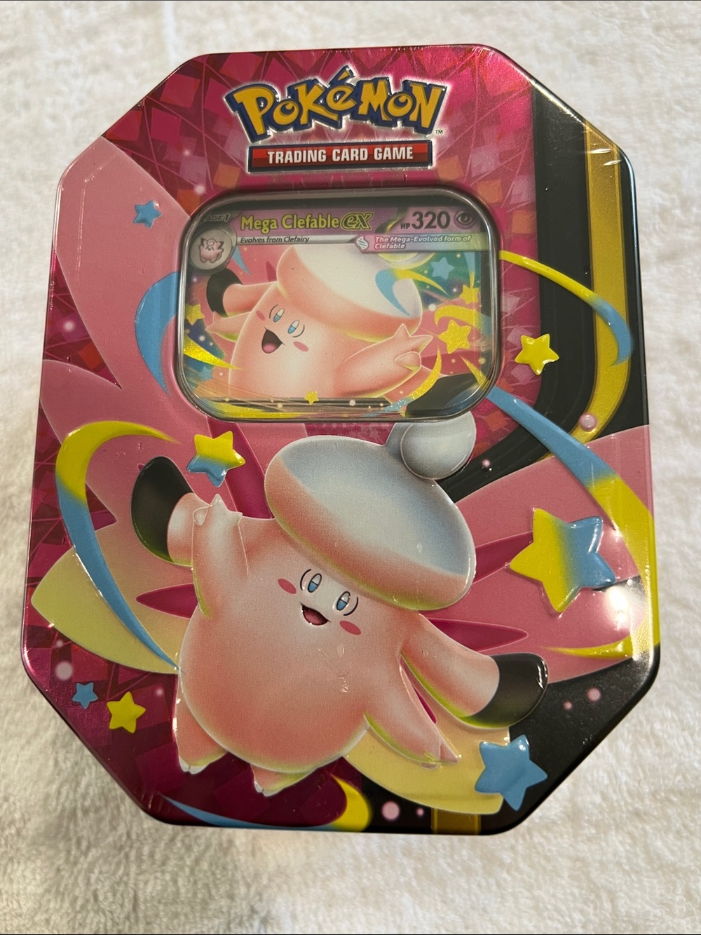 Pokemon Pink Yellow Blue Clefable Tin - Kids Accessories